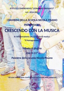 Locandina progetto "Crescendo con la Musica" Nicola Pisano