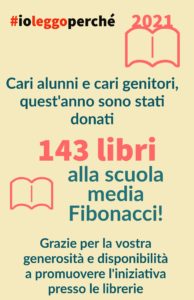 ringraziamento alle famiglie per i libri donati con l'iniziativa "#ioleggoperché"